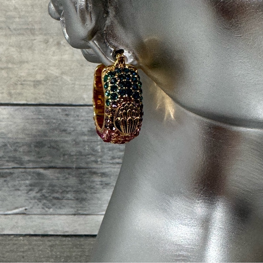 KURT GEIGER LONDON Rainbow Pave Eagle Hoop Earrings - Picture 3 of 7
